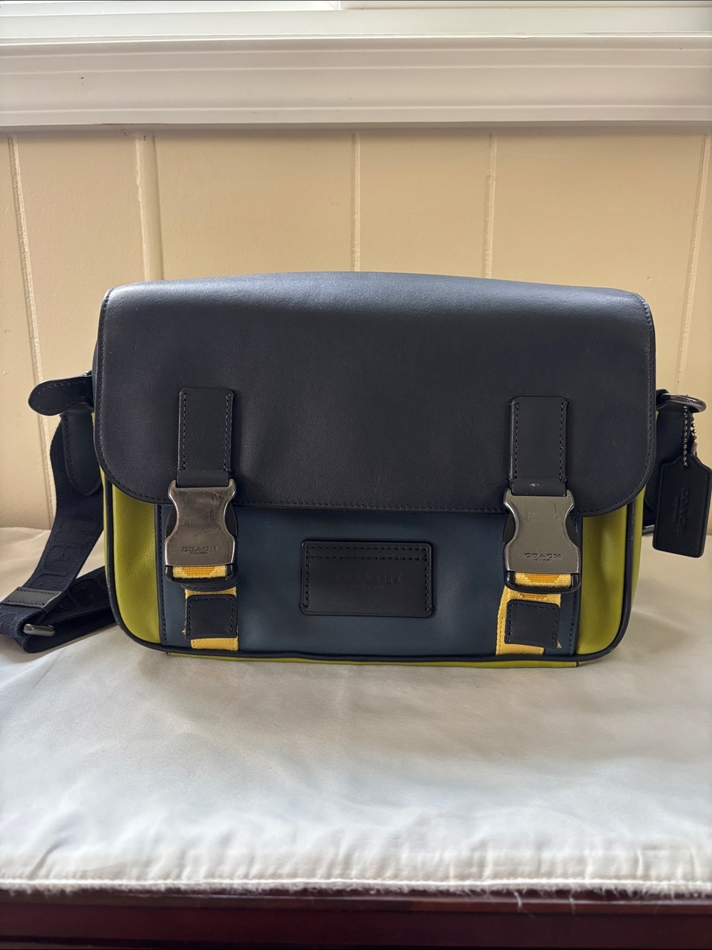 EUC Coach Track Crossbody Bag in Colorblock Smooth Leather - Discontinued Rare